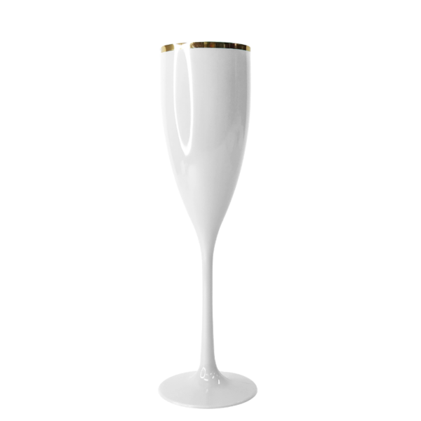 Taca Champagne Branca C/borda Dour 180ml